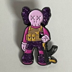 Kaws Glitter Gun Enamel Pin Hat Pins Purple Hats Hatpin New Era Cap